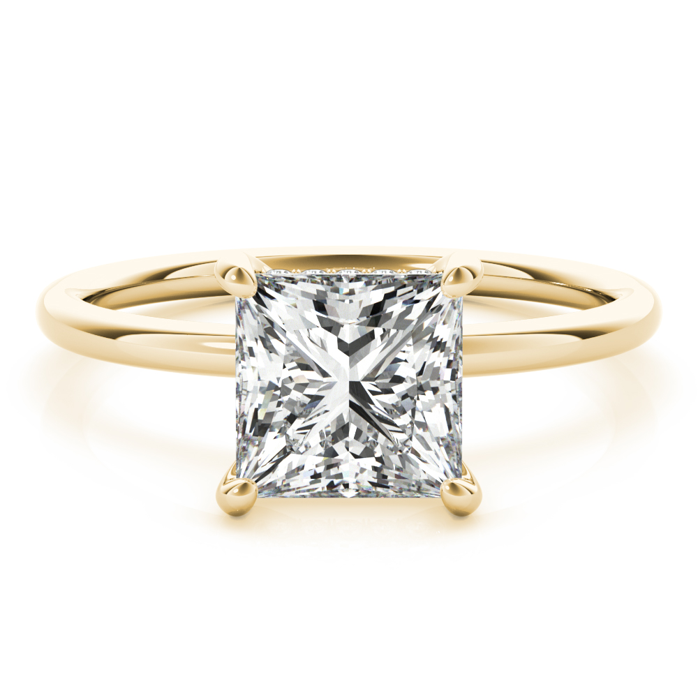 The Thea Hidden Halo Engagement Ring, set view