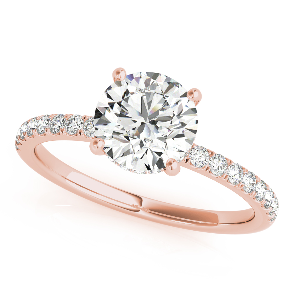 Round Hidden Halo Engagement Ring