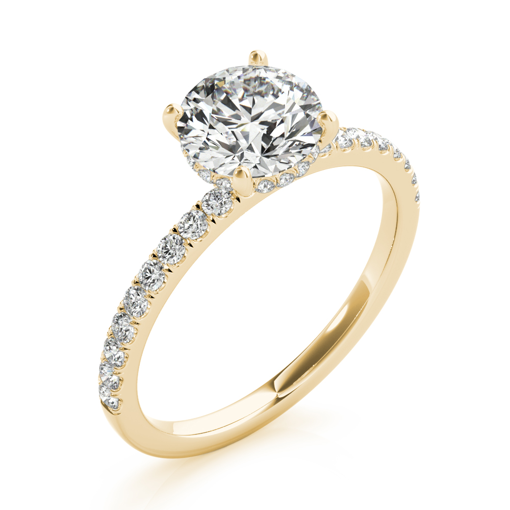 The Penelope Hidden Halo Engagement Ring, angled view