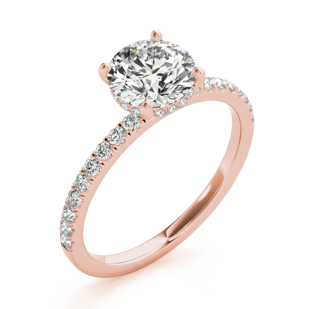 The Penelope Hidden Halo Engagement Ring, angled view