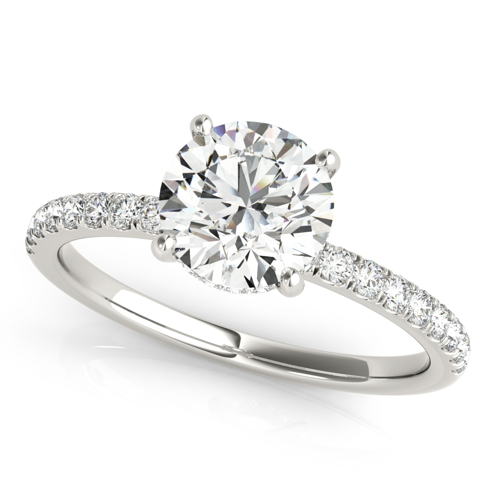 Round Hidden Halo Engagement Ring