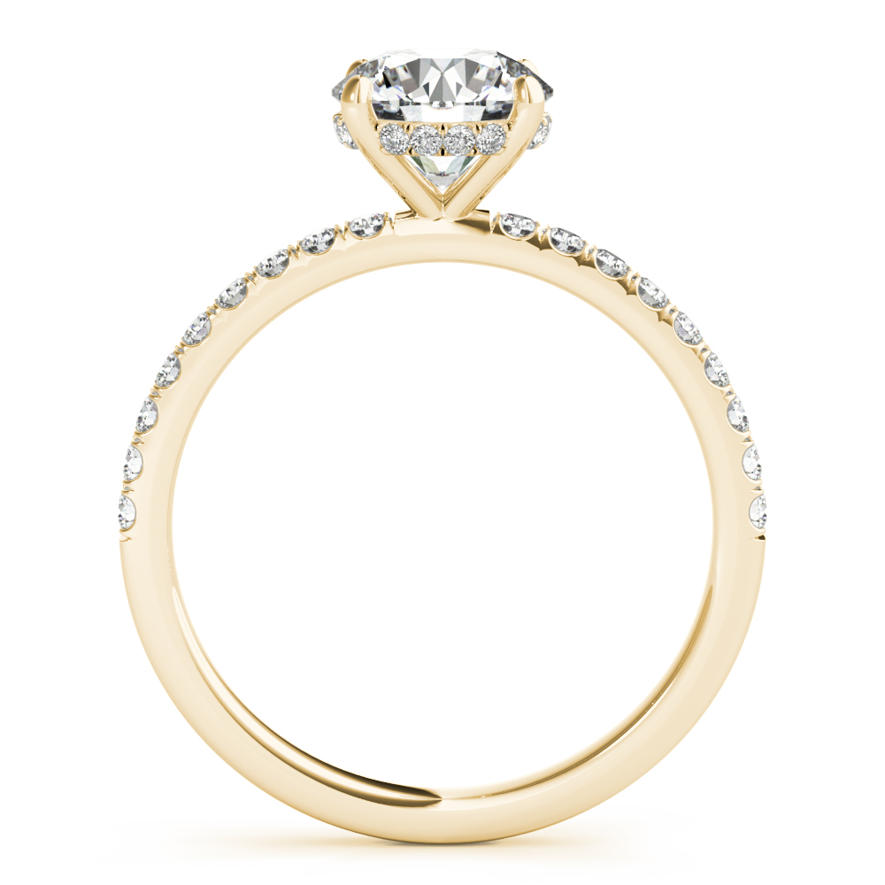 The Penelope Hidden Halo Engagement Ring, side view