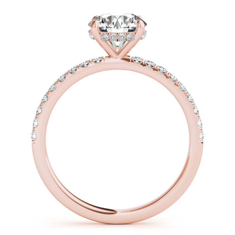 The Penelope Hidden Halo Engagement Ring, side view