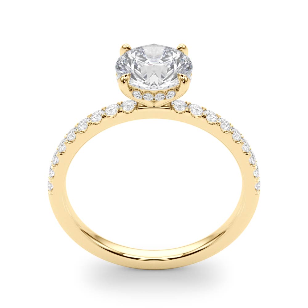 The Penelope Hidden Halo Engagement Ring, upright view