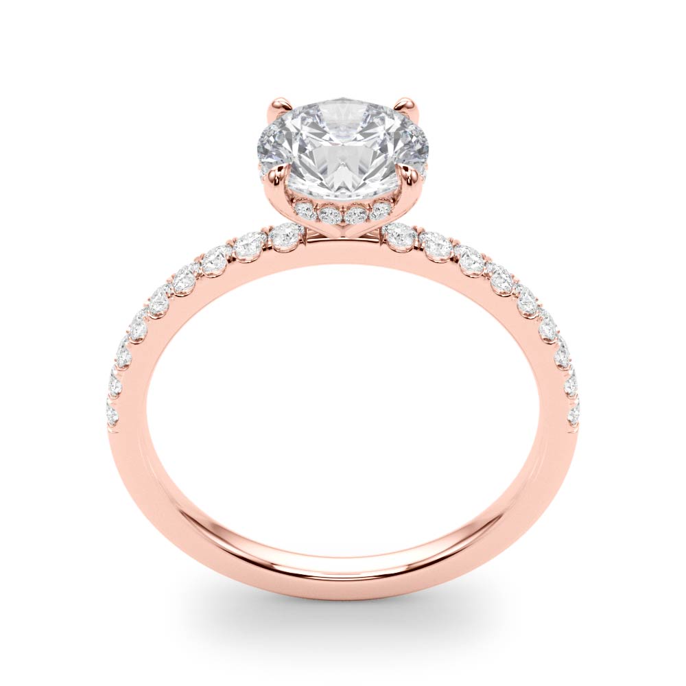The Penelope Hidden Halo Engagement Ring, upright view