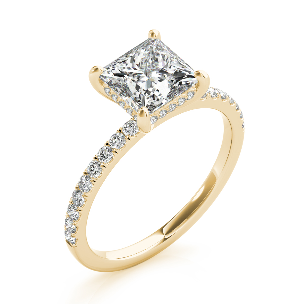 The Katarina Hidden Halo Engagement Ring, angled view