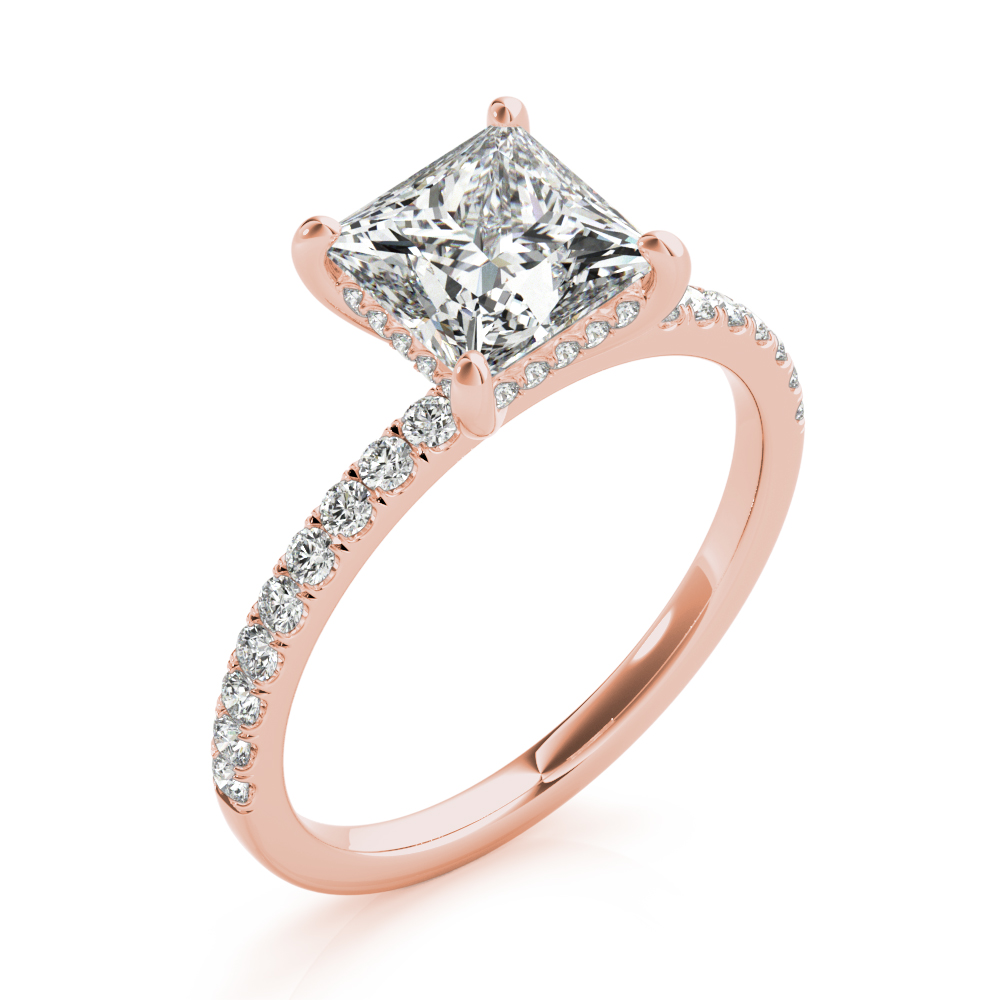The Katarina Hidden Halo Engagement Ring, angled view