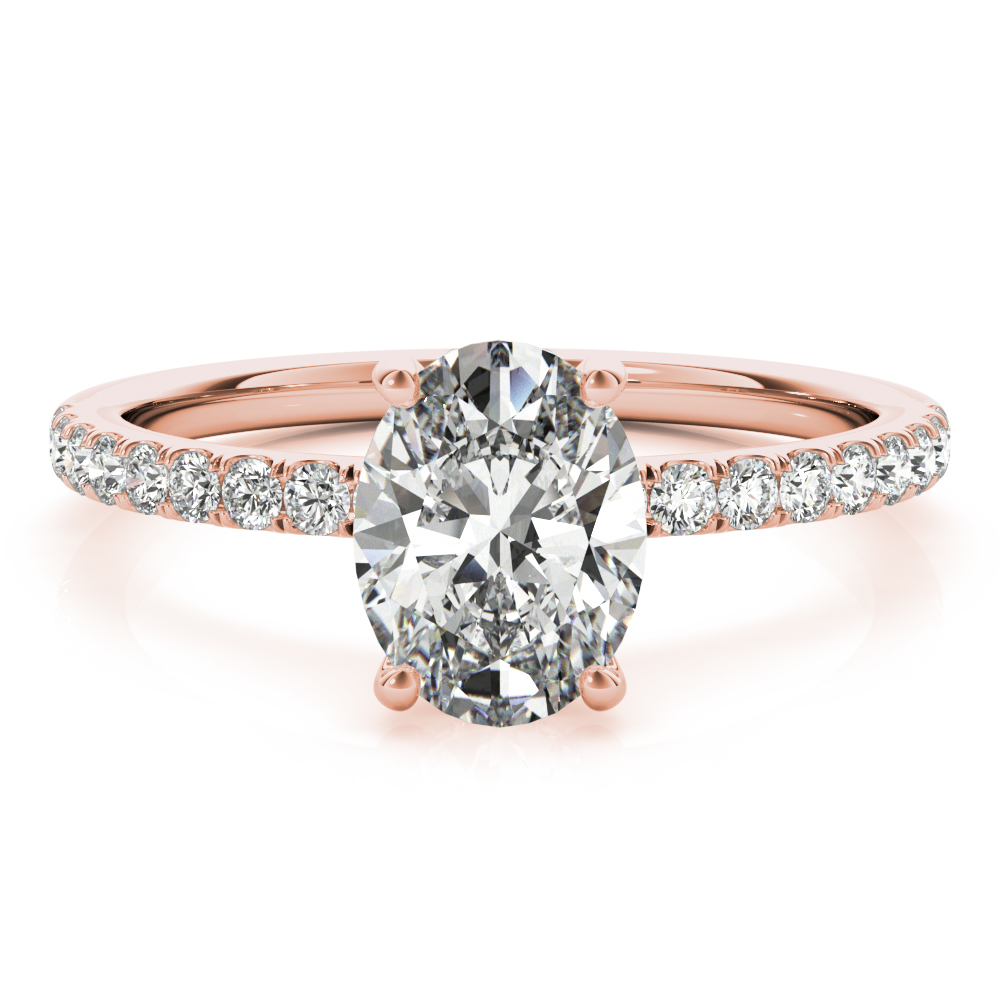 The Sarah Hidden Halo Engagement Ring, set view