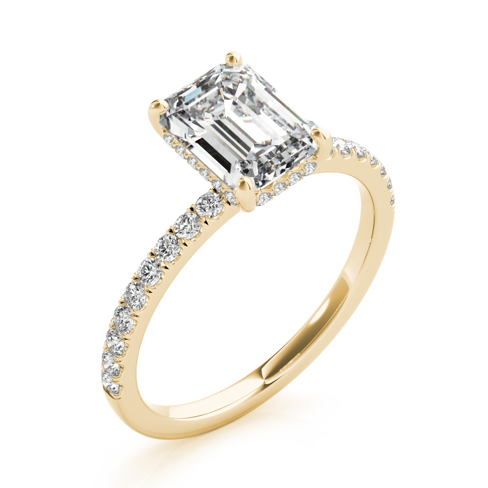 The Mariana Hidden Halo Engagement Ring, angled view