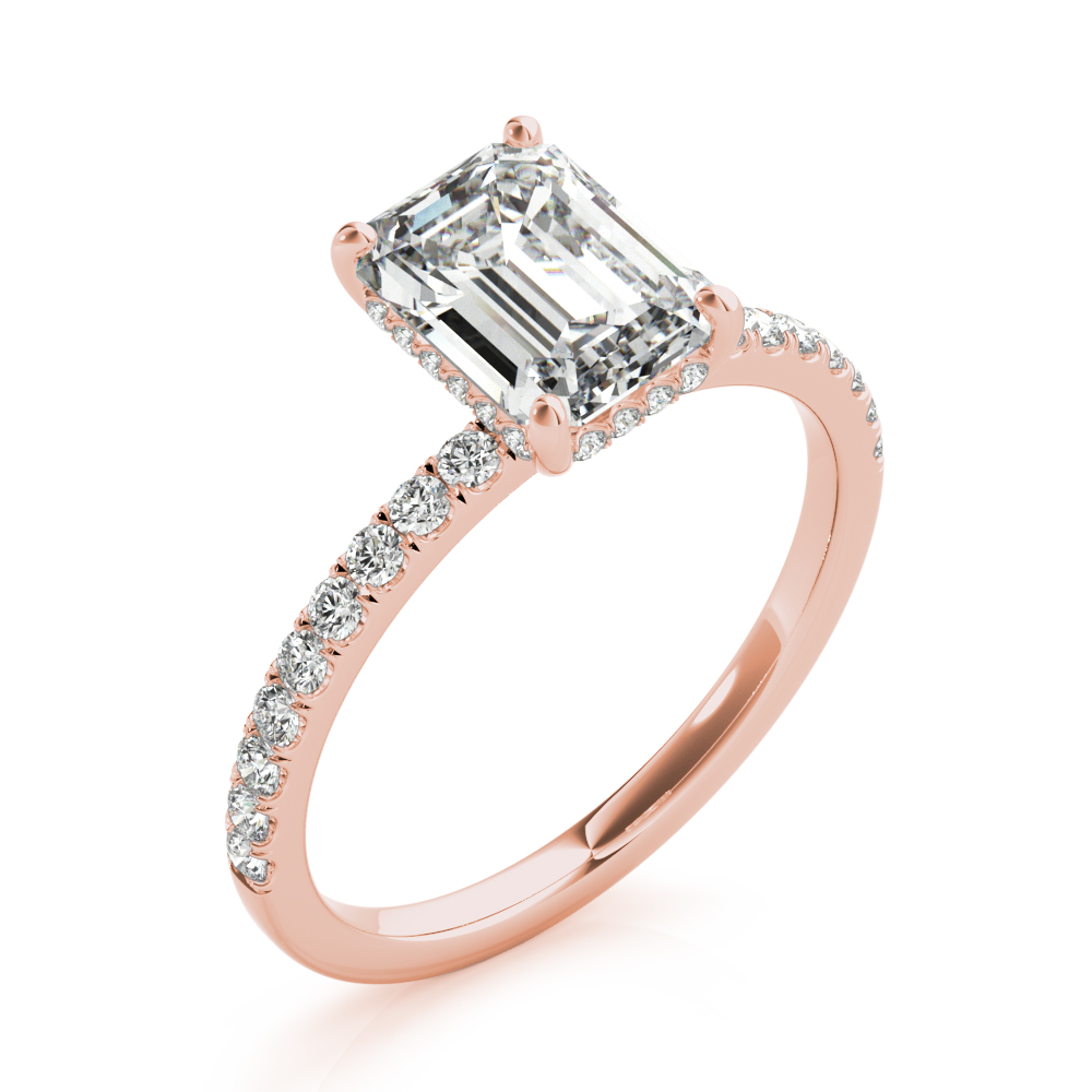 The Mariana Hidden Halo Engagement Ring, angled view