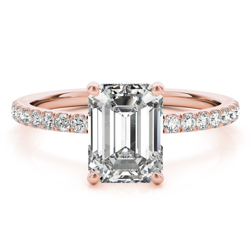 The Mariana Hidden Halo Engagement Ring, set view
