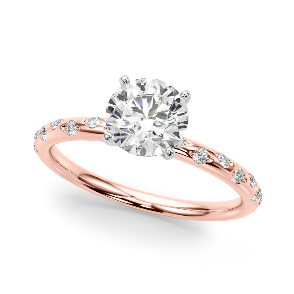Scattered Diamond Engagement Ring