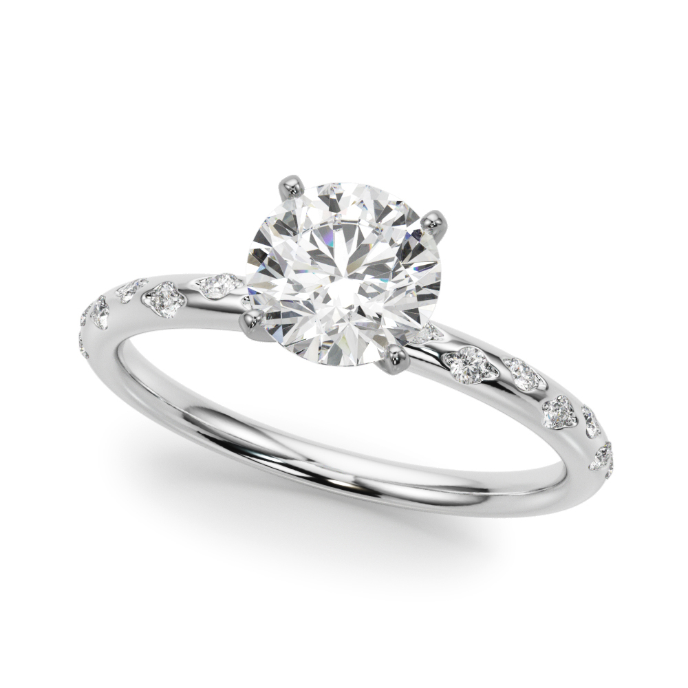 Scattered Diamond Engagement Ring