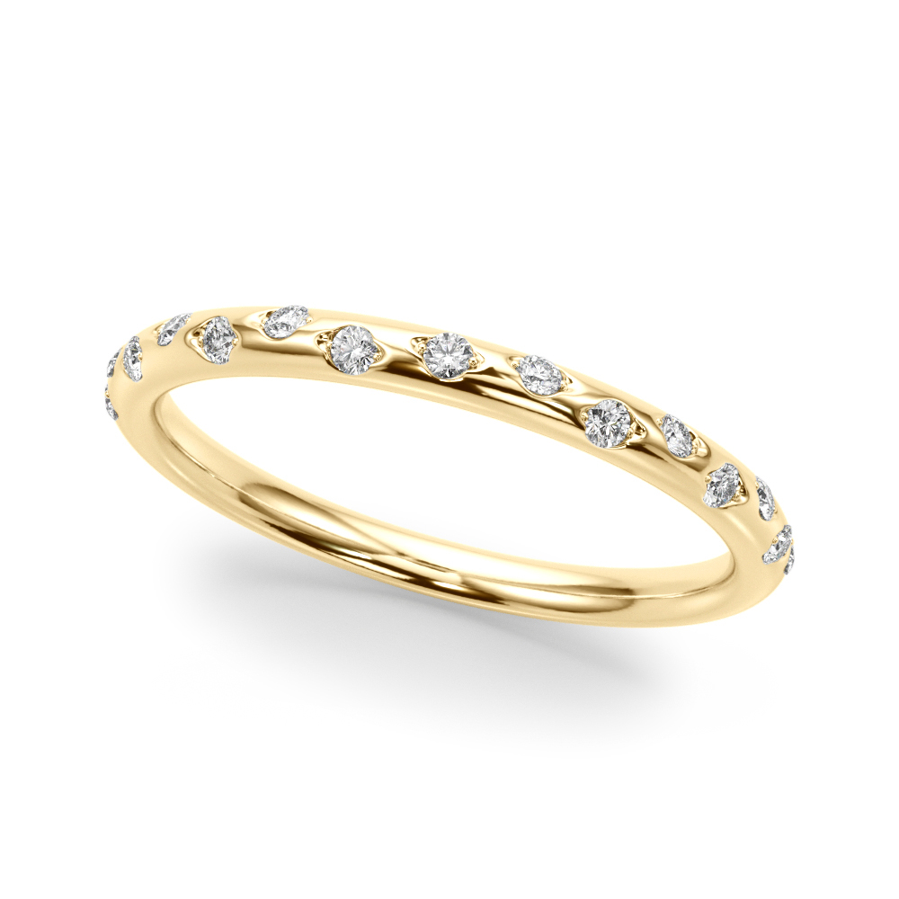 Scattered Diamond Wedding Band