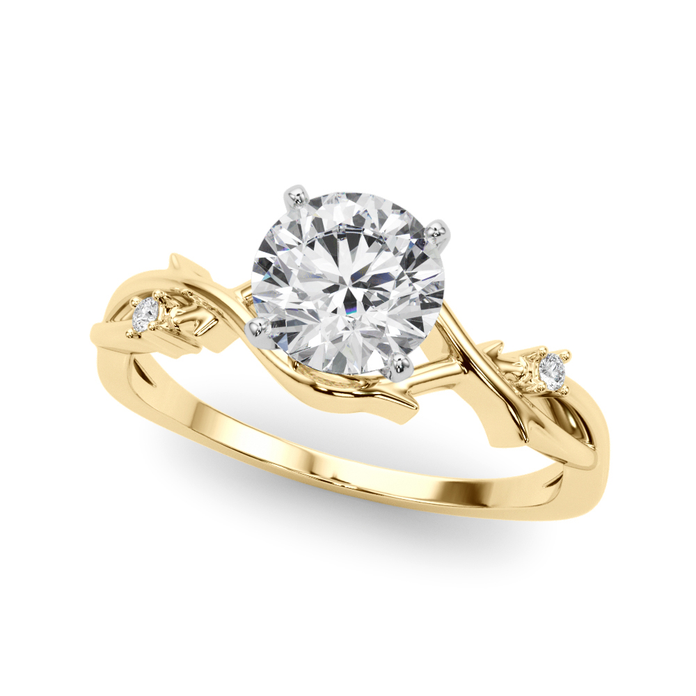 Unique yellow gold engagement ring