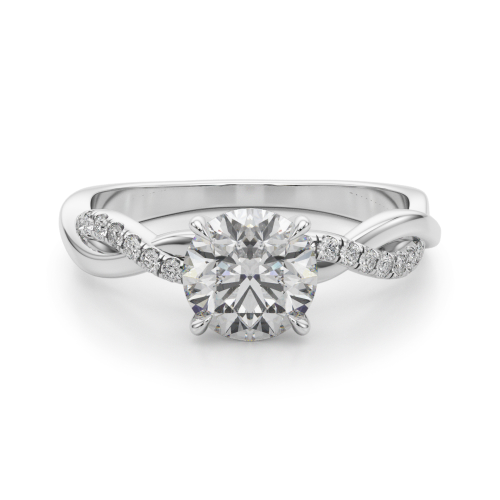 The Jane Twist Engagement Ring, angled view