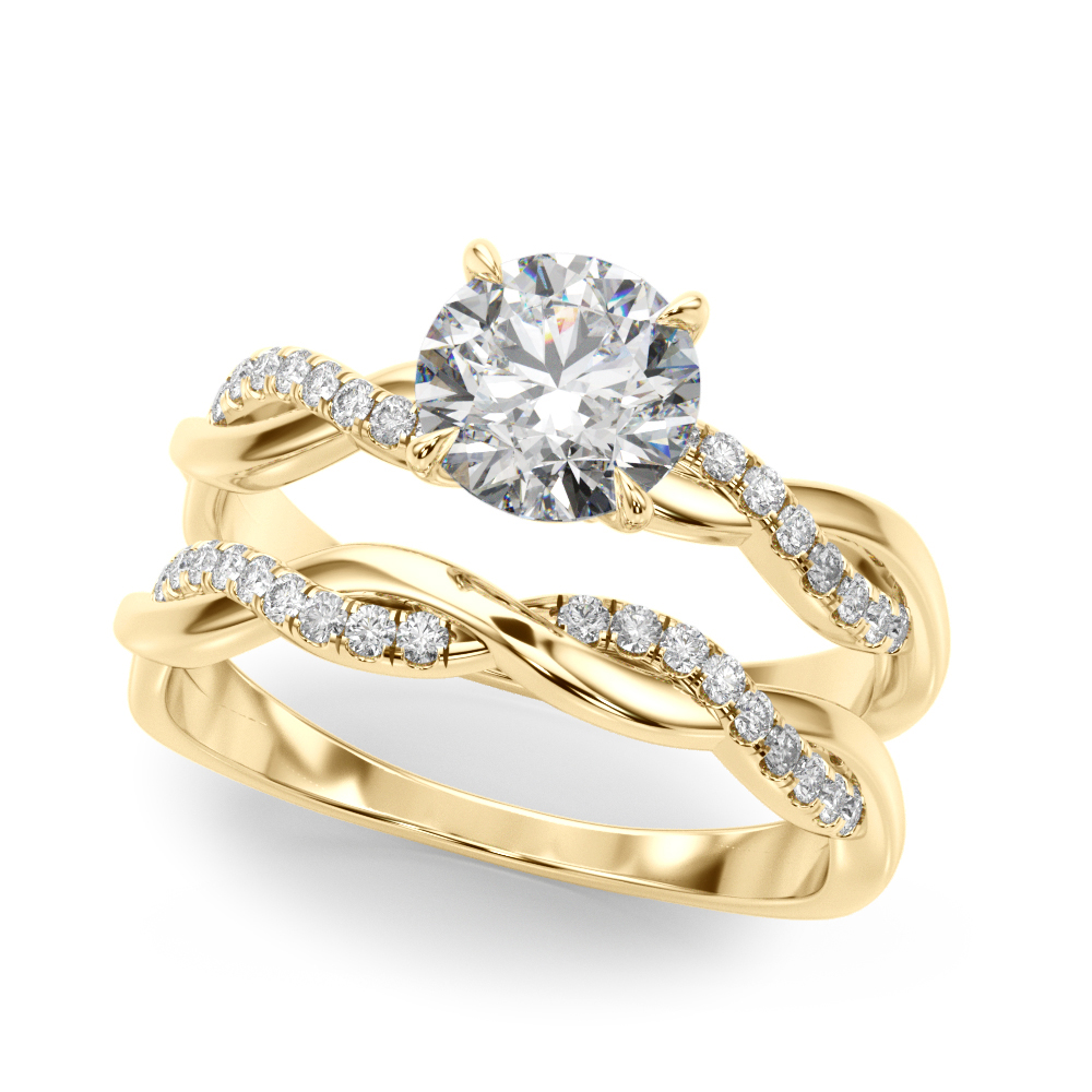 The Jane Twist Engagement Ring, set view