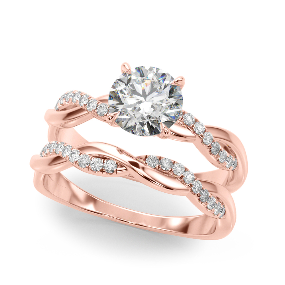 The Jane Twist Engagement Ring, set view