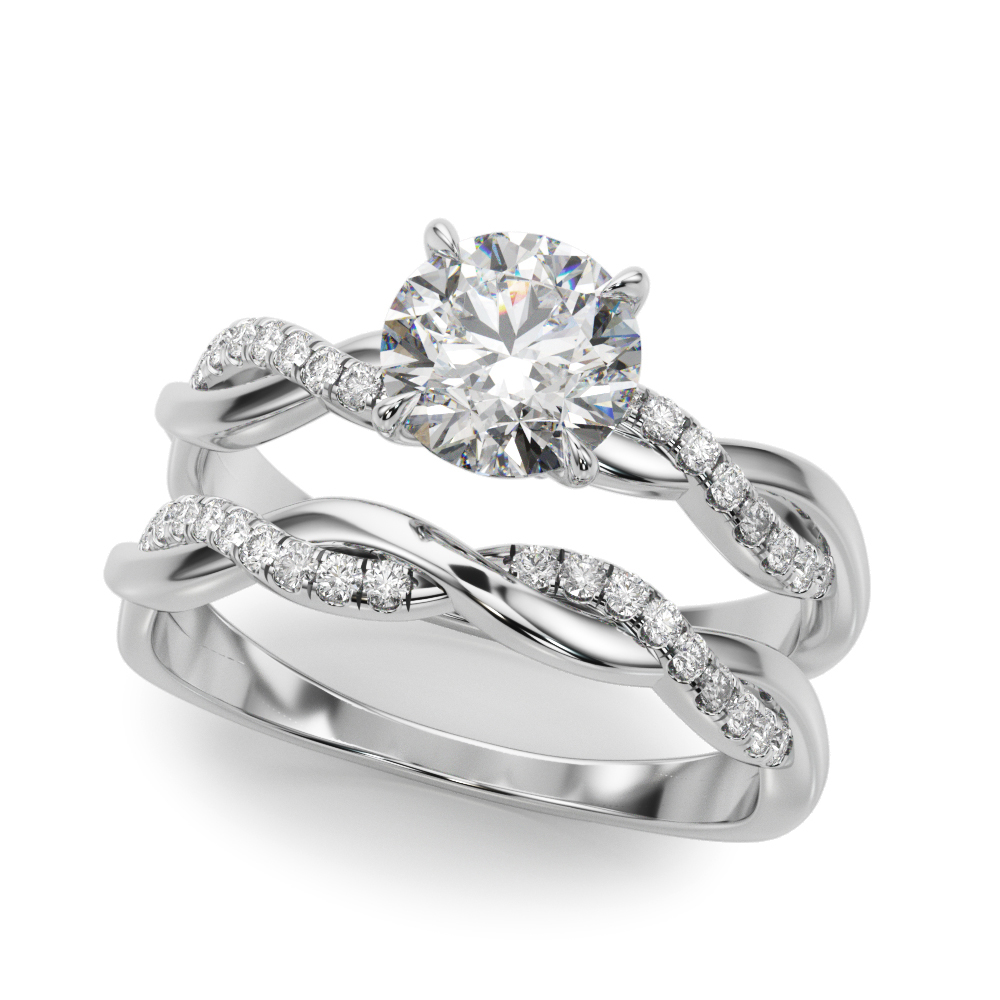 The Jane Twist Engagement Ring, set view