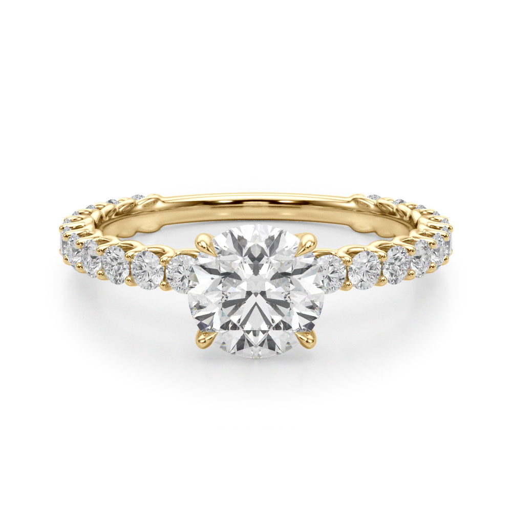 The Arabella Single-Row Engagement Ring, angled view