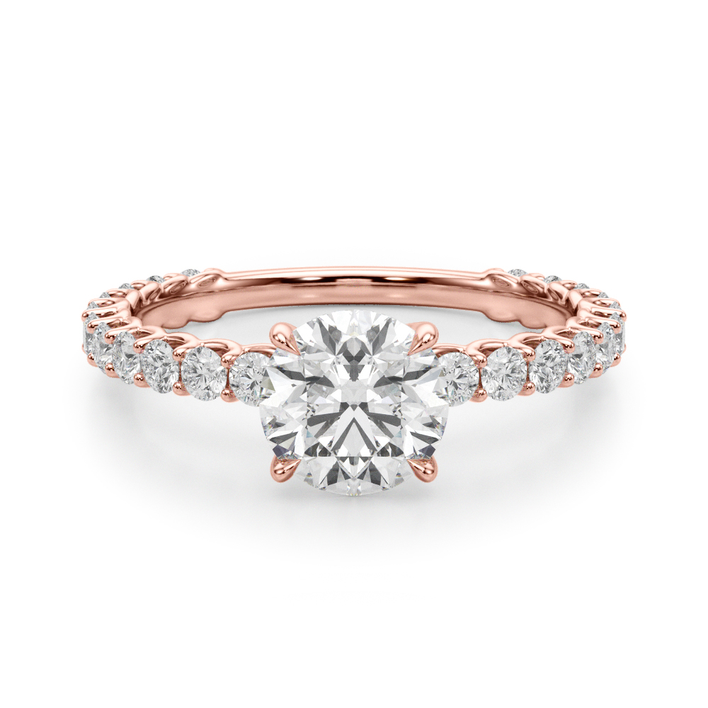 The Arabella Single-Row Engagement Ring, angled view