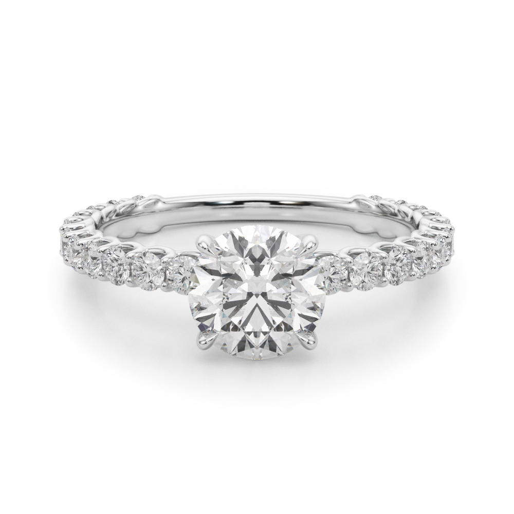 The Arabella Single-Row Engagement Ring, angled view