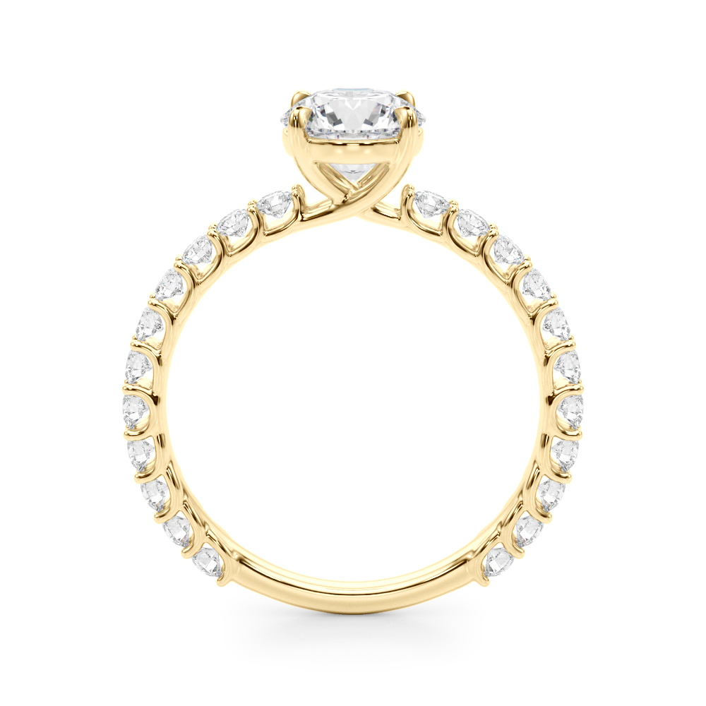 The Arabella Single-Row Engagement Ring, side view