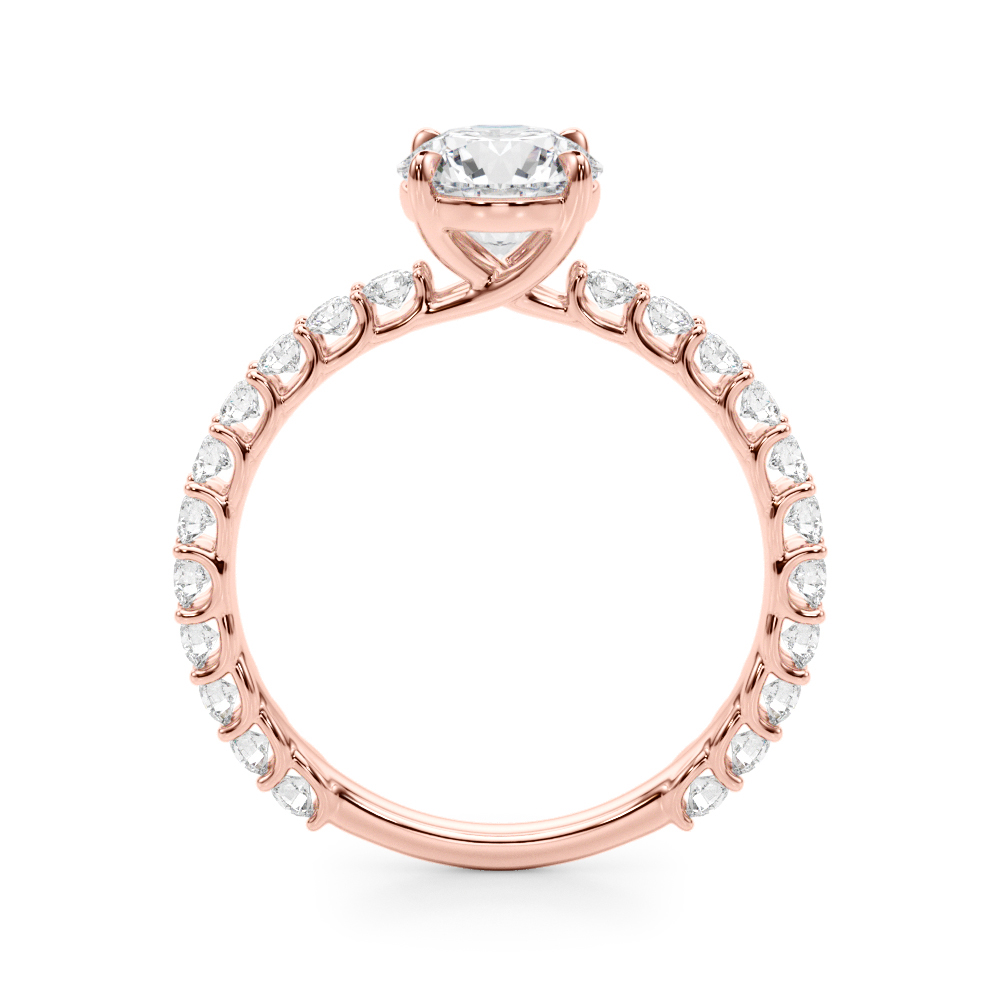 The Arabella Single-Row Engagement Ring, side view