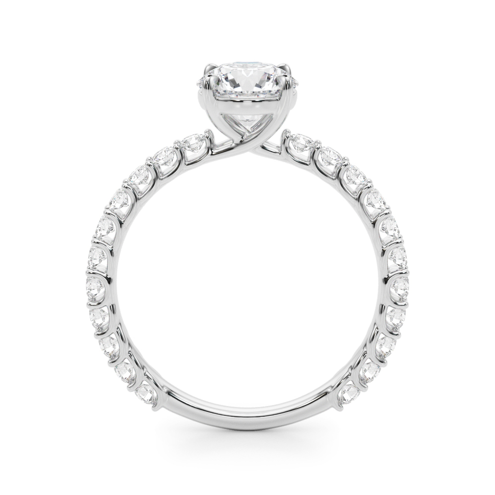 The Arabella Single-Row Engagement Ring, side view