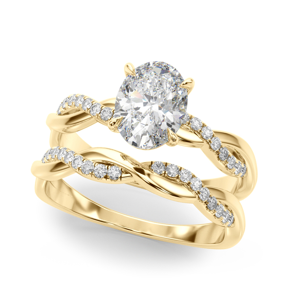 The Gwendolyn Twist Engagement Ring, set view