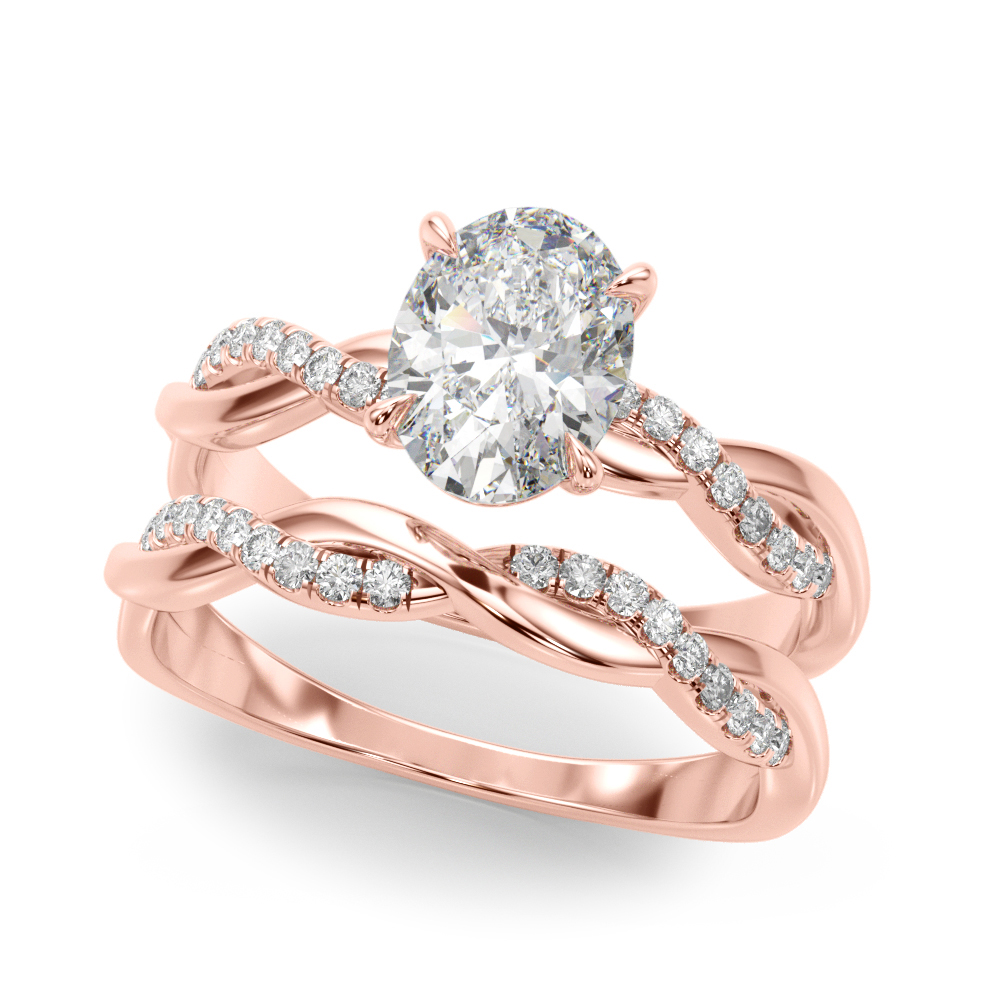 The Gwendolyn Twist Engagement Ring, set view