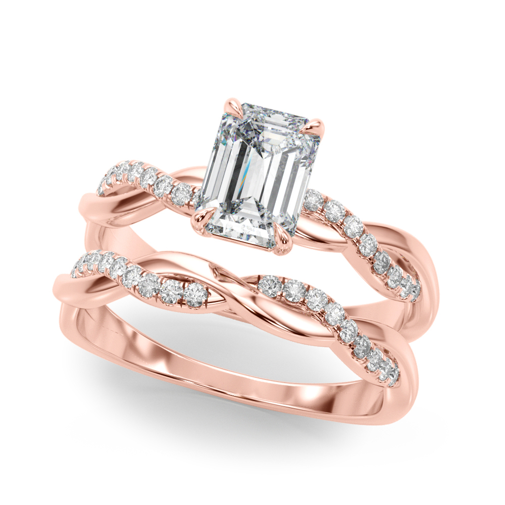 The Camille Twist Engagement Ring, set view