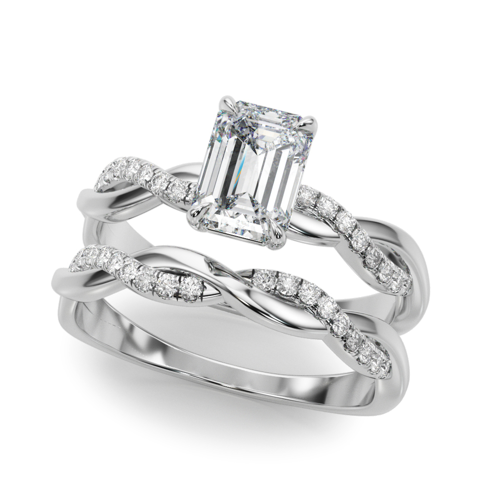 The Camille Twist Engagement Ring, set view