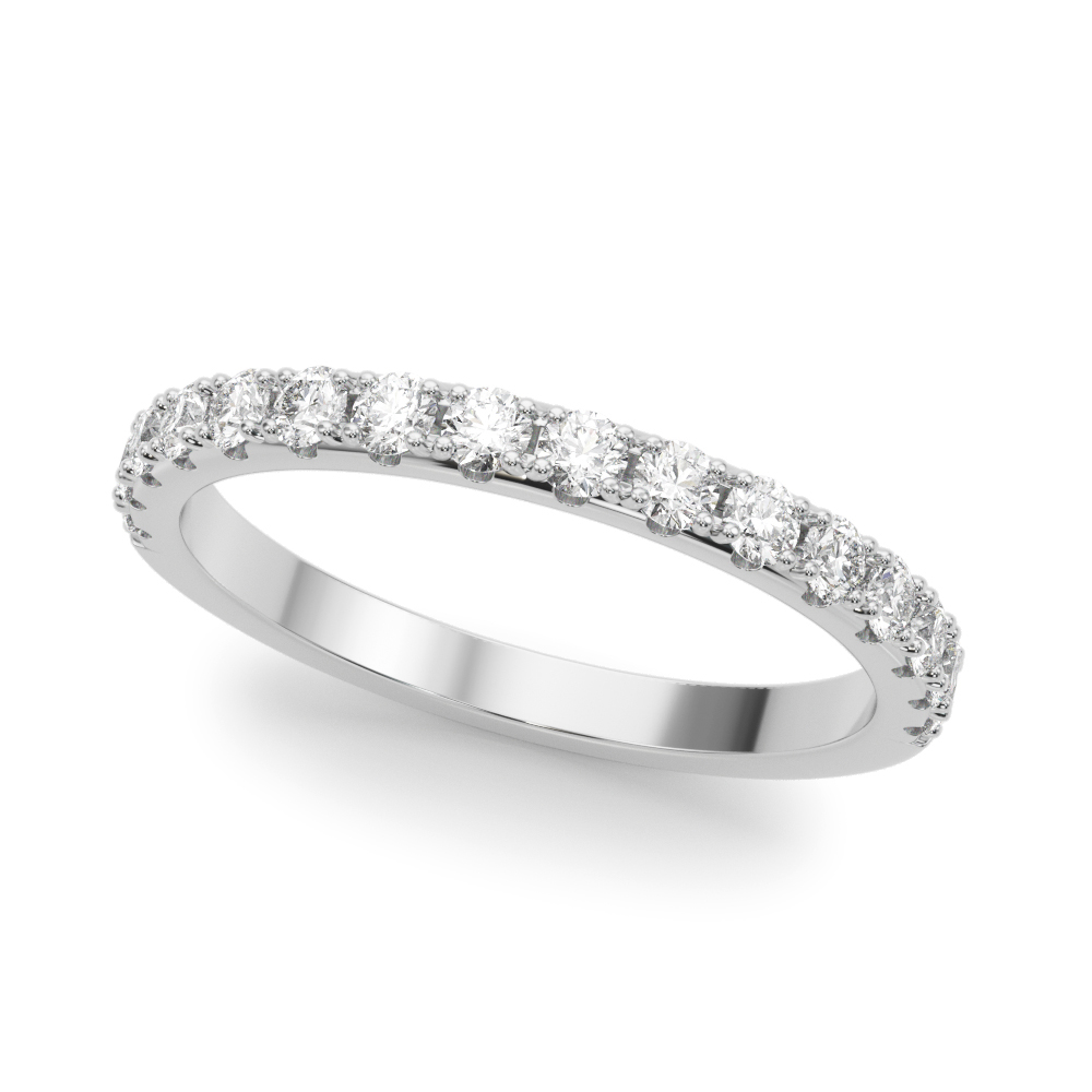 Prong Set Half Eternity Wedding Band