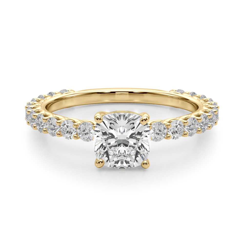 The Aubrey Single-Row Engagement Ring, angled view
