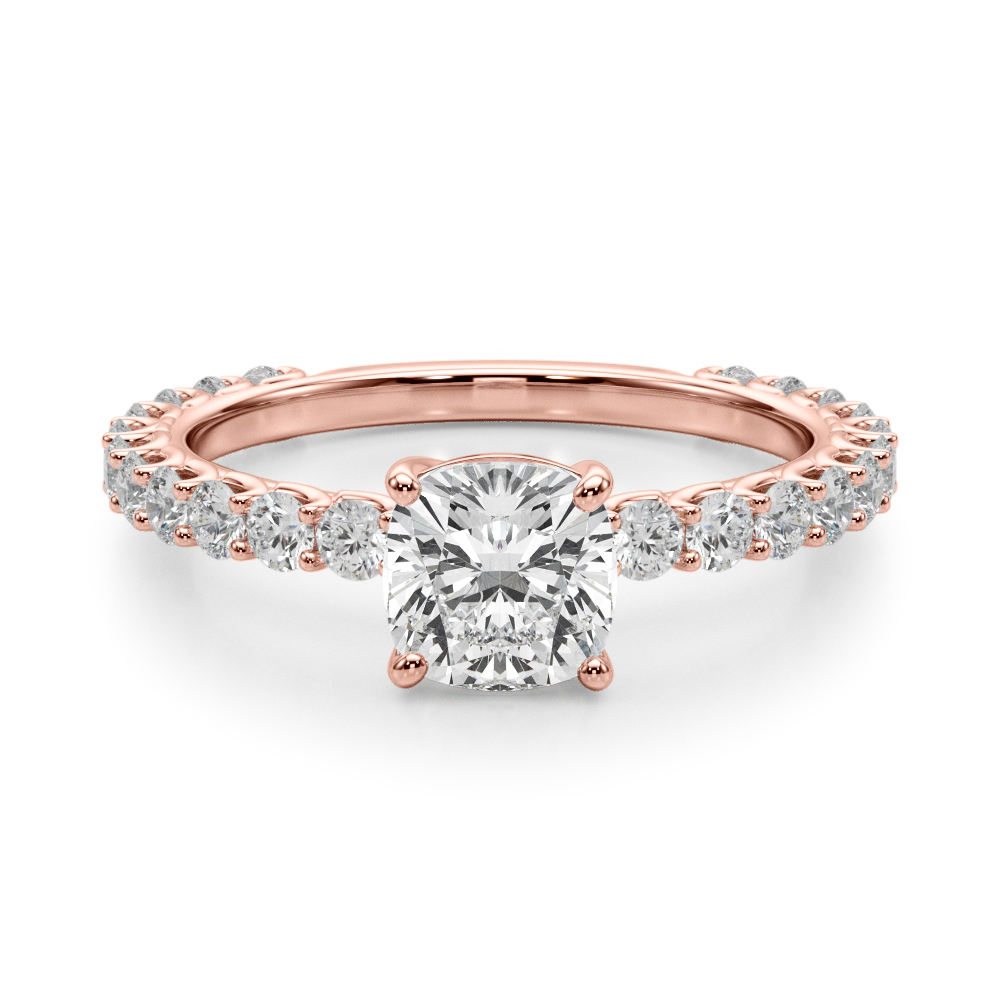 The Aubrey Single-Row Engagement Ring, angled view