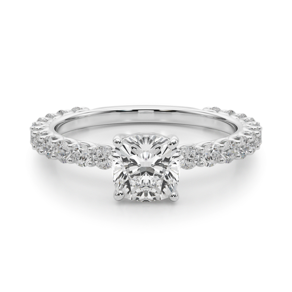 The Aubrey Single-Row Engagement Ring, angled view