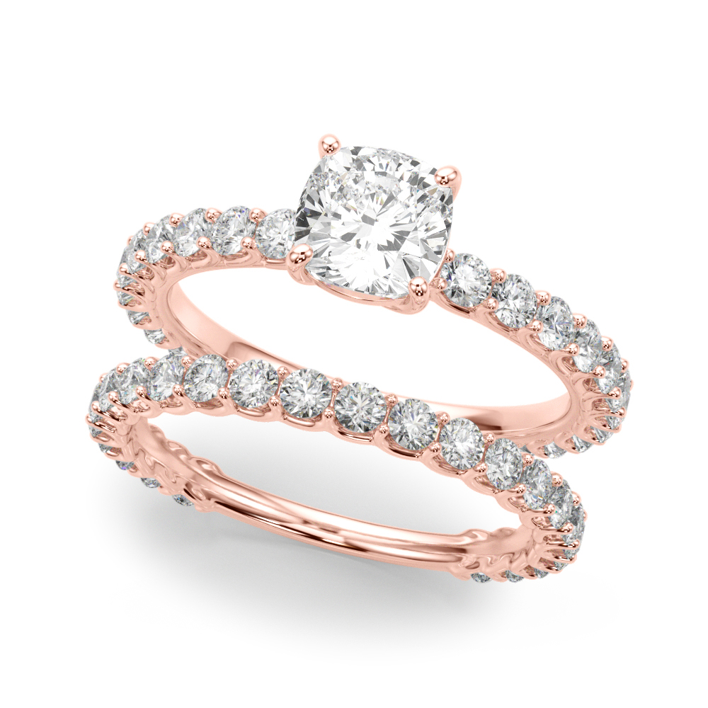 The Aubrey Single-Row Engagement Ring, set view