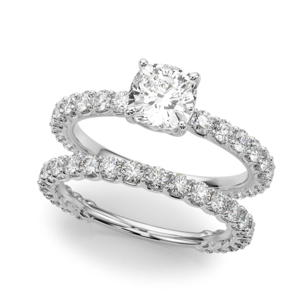 The Aubrey Single-Row Engagement Ring, set view