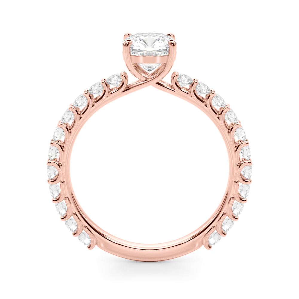 The Aubrey Single-Row Engagement Ring, side view