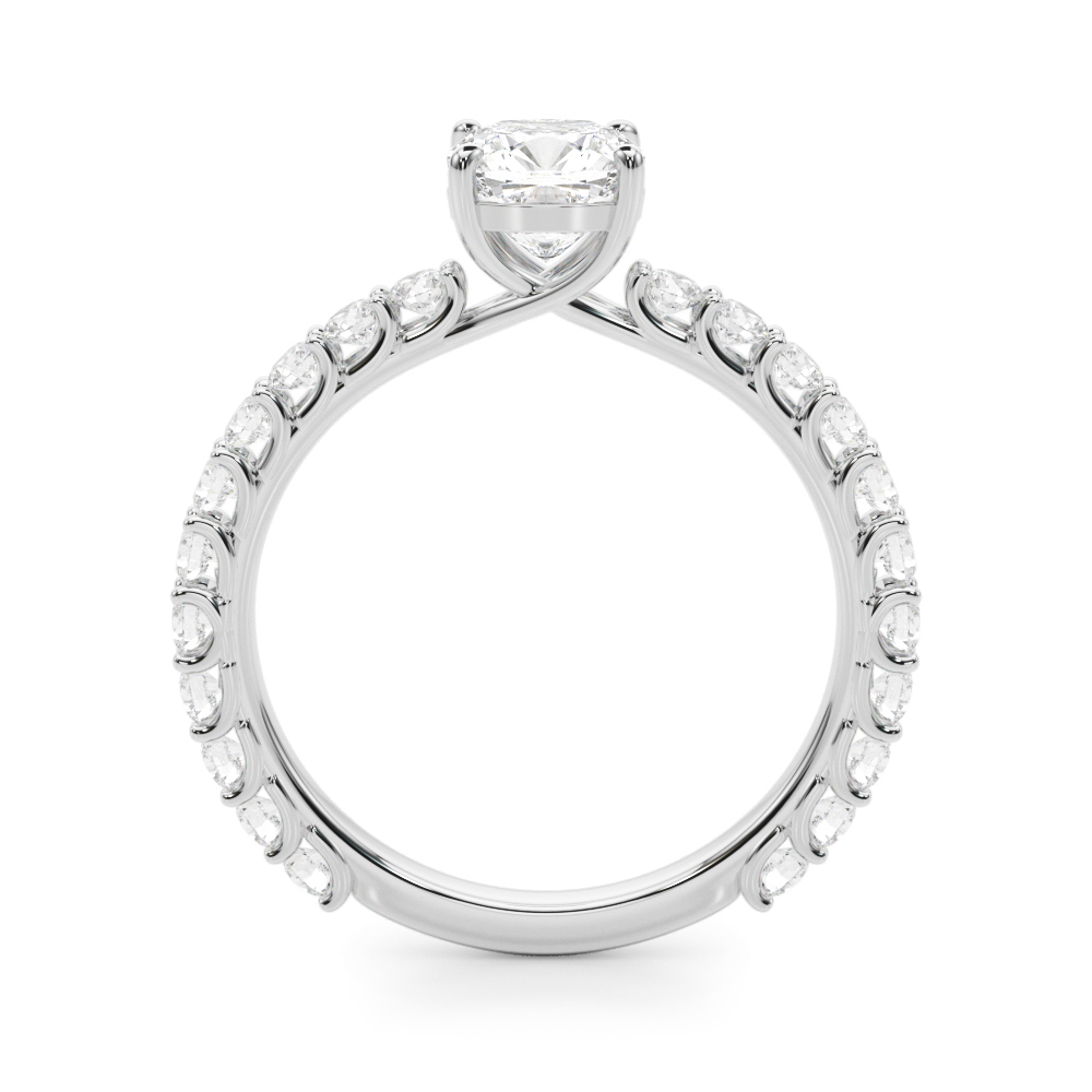 The Aubrey Single-Row Engagement Ring, side view