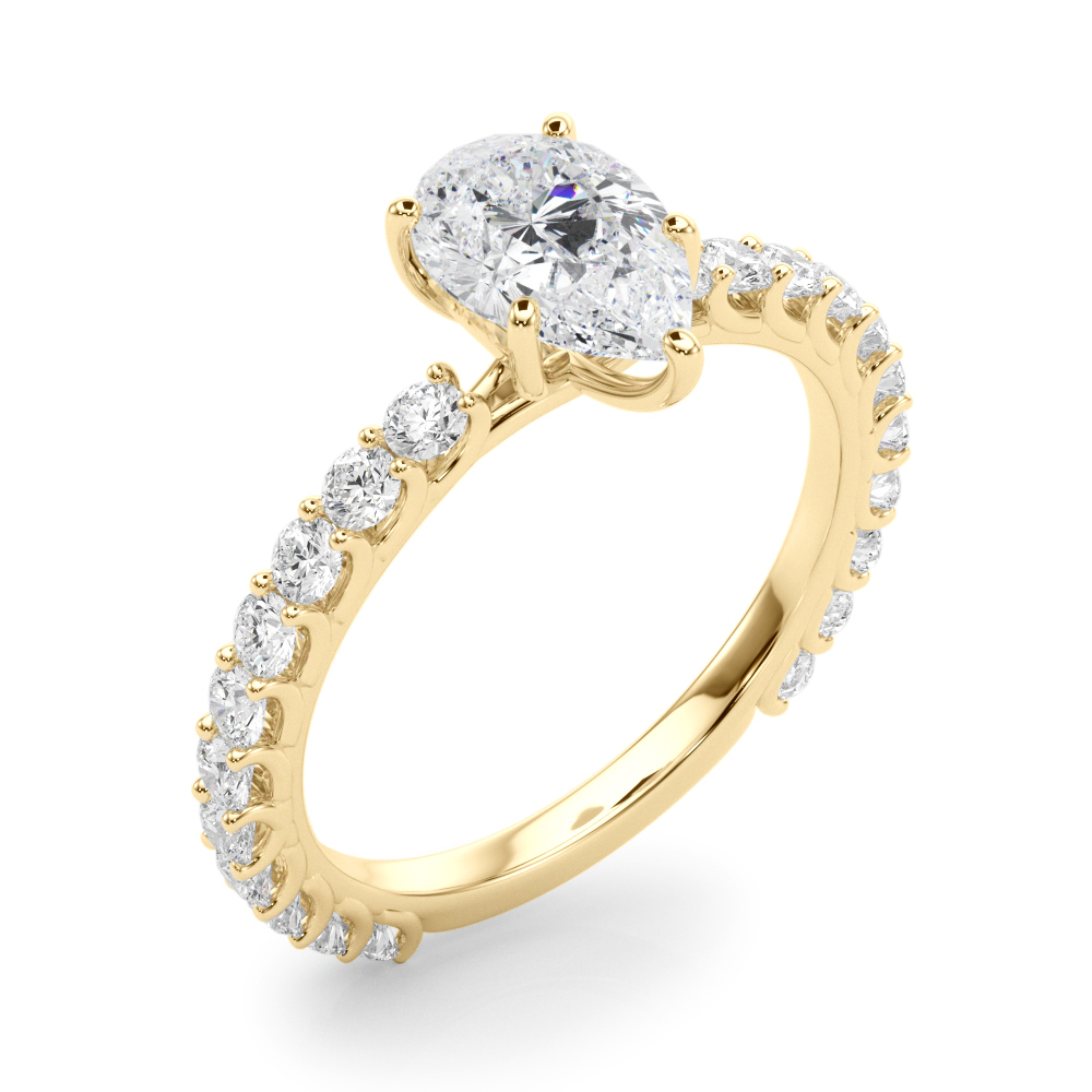 The Michaela Single-Row Engagement Ring, angled view