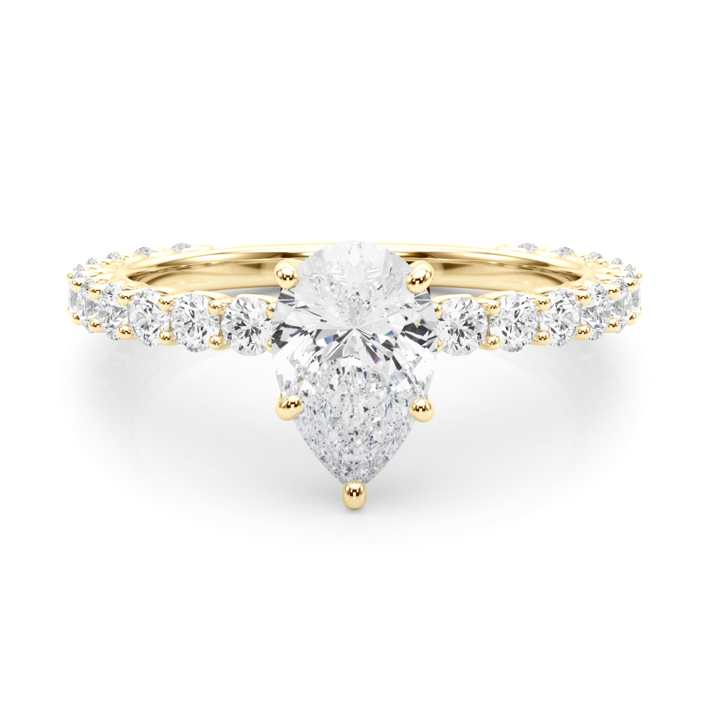 The Michaela Single-Row Engagement Ring, set view