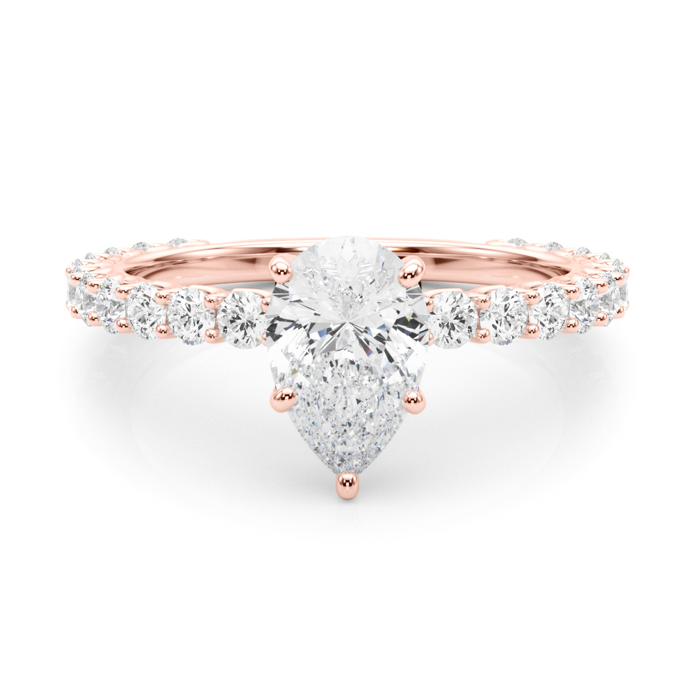 The Michaela Single-Row Engagement Ring, set view