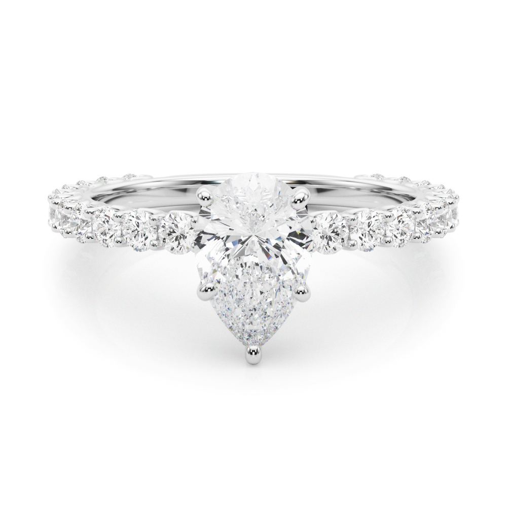 The Michaela Single-Row Engagement Ring, set view
