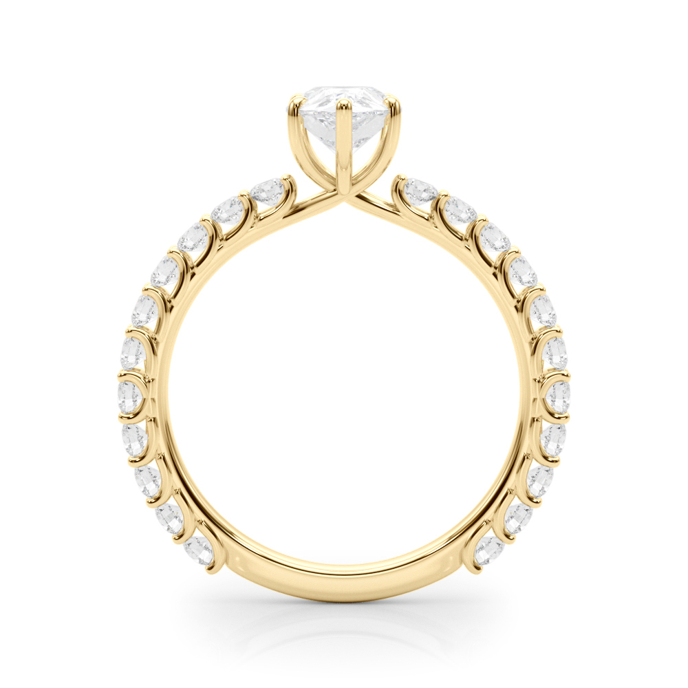 The Michaela Single-Row Engagement Ring, side view