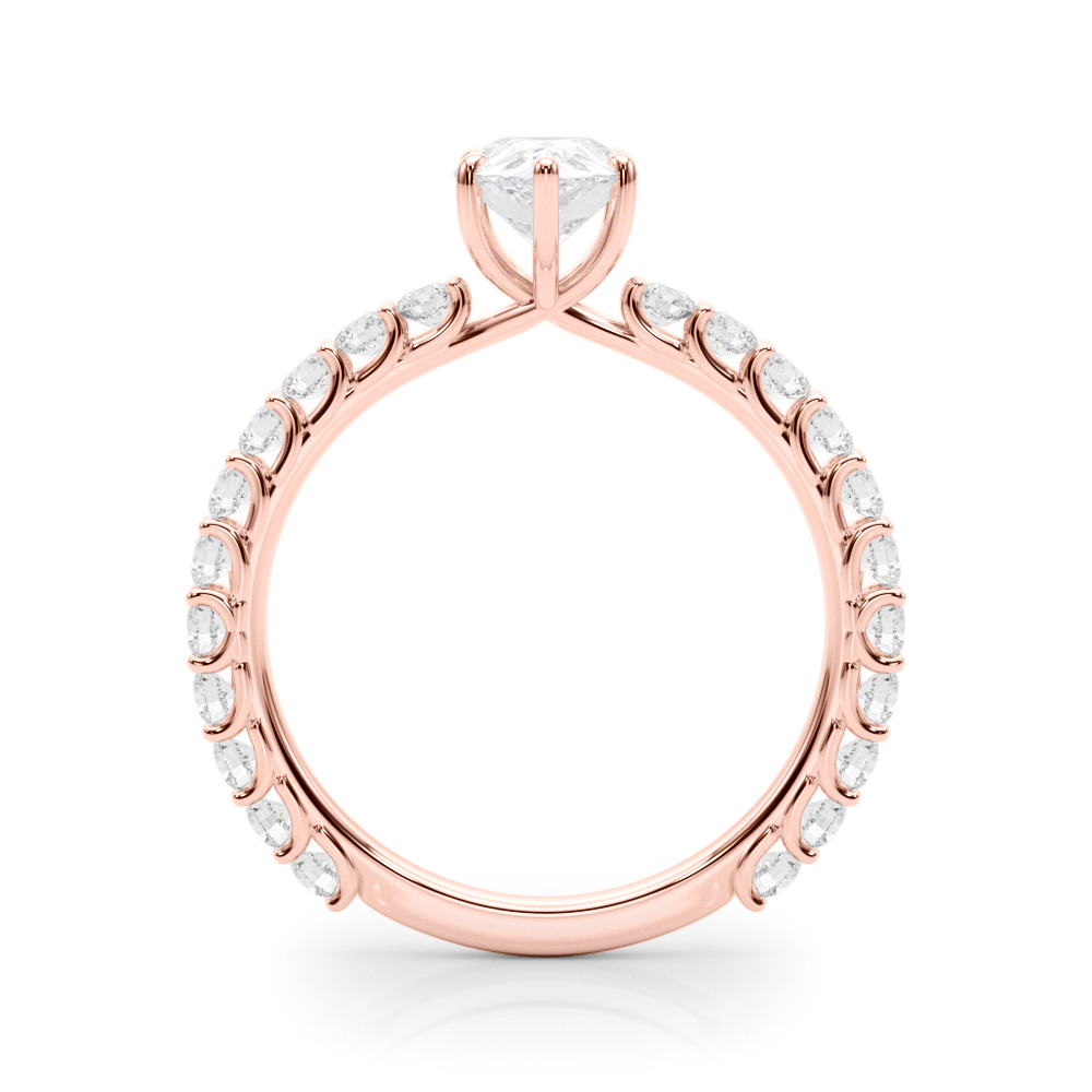 The Michaela Single-Row Engagement Ring, side view