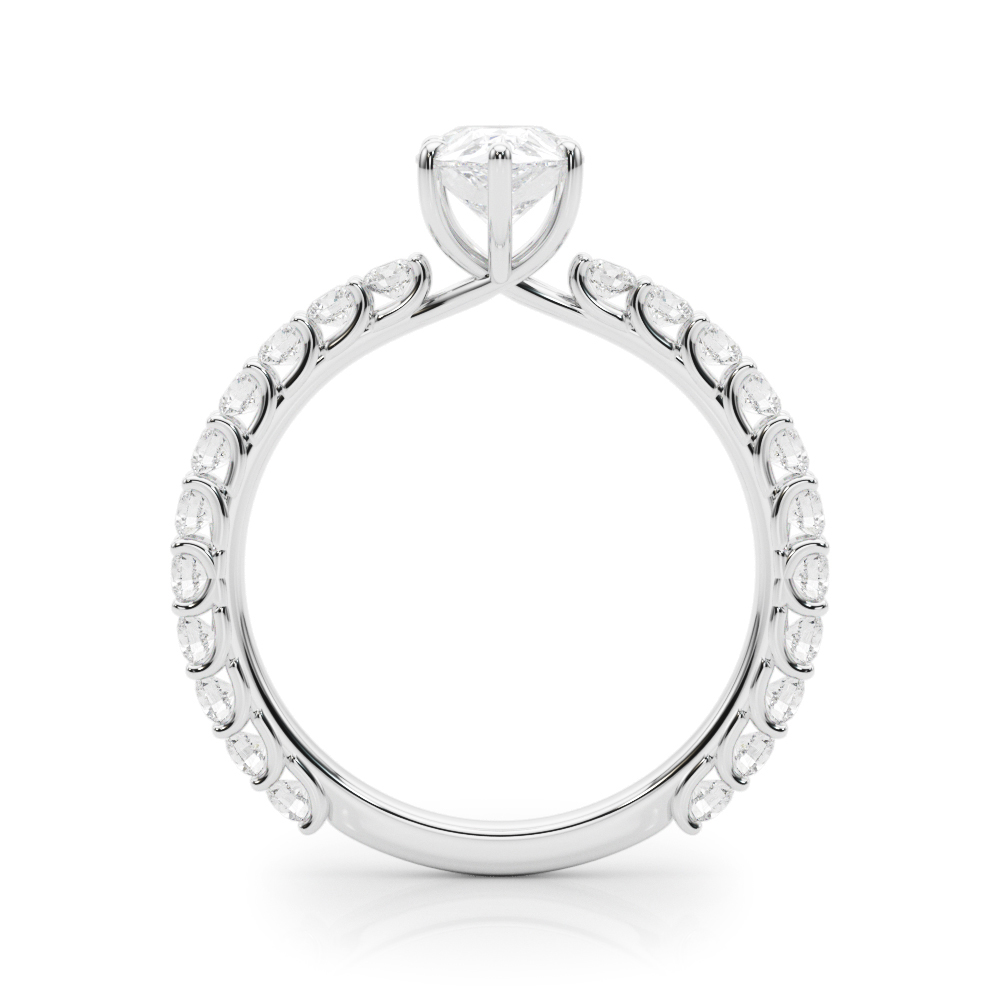 The Michaela Single-Row Engagement Ring, side view