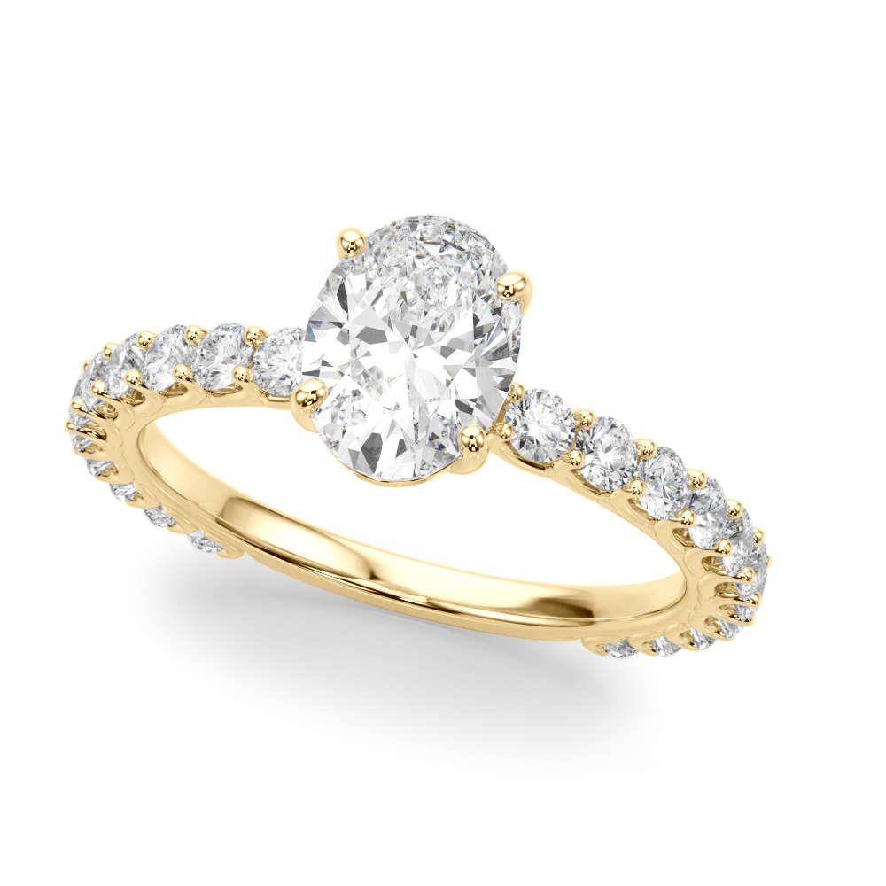 The Hazel Single-Row Engagement Ring, front view