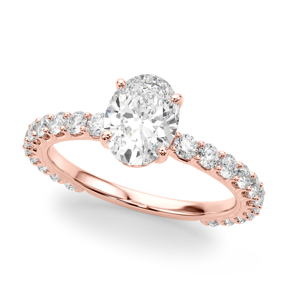 The Hazel Single-Row Engagement Ring, front view